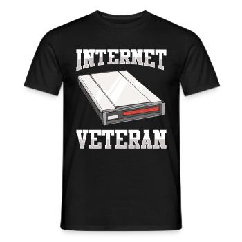 90s Nostalgia Retro 90s Dial Up - Men's T-Shirt - black - Front - AI Model Male 178 light (178cm)