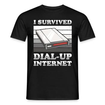 90s Nostalgia Retro 90s Dial Up - Men's T-Shirt - black - Front - AI Model Male 178 light (178cm)