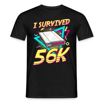 90er Nostalgie Retro 90er Einwahl Internet Vintage - Männer T-Shirt - Schwarz - Vorne - AI Model Male 178 light (178cm)