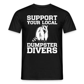 Raccoon Lover Trash Picking Dumpster Diving Trash - Männer T-Shirt - Schwarz - Vorne - AI Model Male 178 light (178cm)