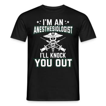 Anesthésiologie - T-shirt homme - noir - Devant - AI Model Male 178 light (178cm)