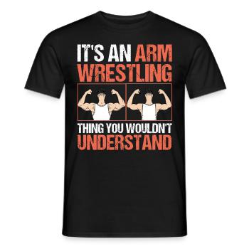 Arm wrestler - Men's T-Shirt - black - Front - AI Model Male 178 light (178cm)
