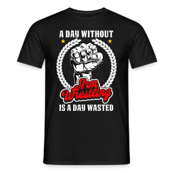 Arm wrestler - Men's T-Shirt - black - Front - AI Model Male 178 light (178cm)