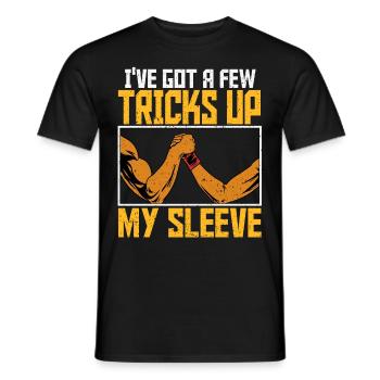 Arm wrestling arm wrestler - Men's T-Shirt - black - Front - AI Model Male 178 light (178cm)