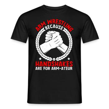 Arm wrestler - Men's T-Shirt - black - Front - AI Model Male 178 light (178cm)