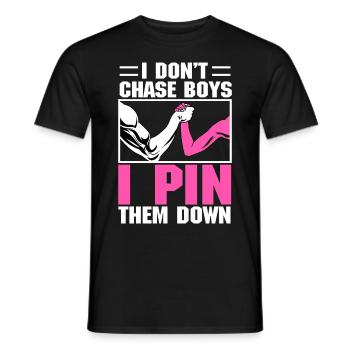 Arm wrestling arm wrestler - Men's T-Shirt - black - Front - AI Model Male 178 light (178cm)