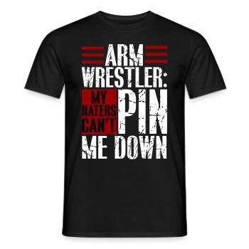 Arm wrestling - Men's T-Shirt - black - Front - AI Model Male 178 light (178cm)