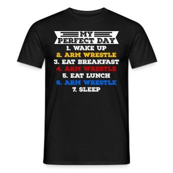Arm wrestling arm wrestler - Men's T-Shirt - black - Front - AI Model Male 178 light (178cm)