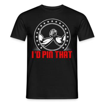 Arm wrestling arm wrestler - Men's T-Shirt - black - Front - AI Model Male 178 light (178cm)