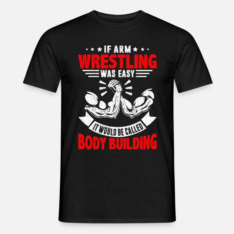 Armdrücker - Männer T-Shirt - Schwarz