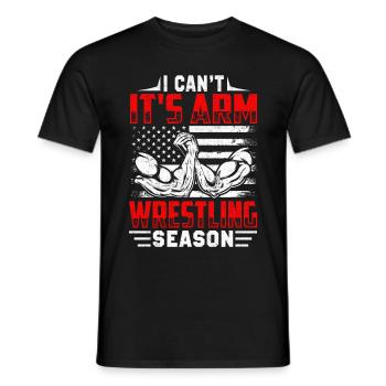 Armdrücker - Männer T-Shirt - Schwarz - Vorne - AI Model Male 178 light (178cm)