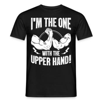Arm wrestling arm wrestler - Men's T-Shirt - black - Front - AI Model Male 178 light (178cm)
