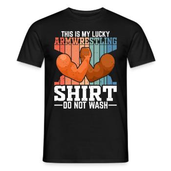 Arm wrestler - Men's T-Shirt - black - Front - AI Model Male 178 light (178cm)