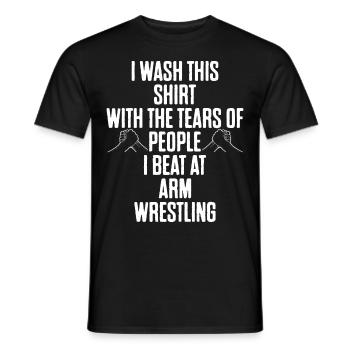 Arm wrestler - Men's T-Shirt - black - Front - AI Model Male 178 light (178cm)