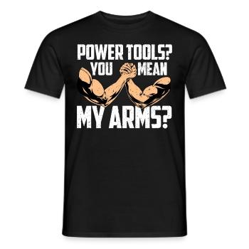Arm wrestling arm wrestler - Men's T-Shirt - black - Front - AI Model Male 178 light (178cm)