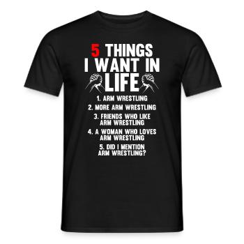 Arm wrestler - Men's T-Shirt - black - Front - AI Model Male 178 light (178cm)