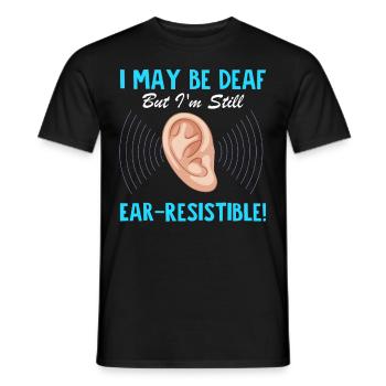 Deaf Pride Gebärdensprache - Männer T-Shirt - Schwarz - Vorne - AI Model Male 178 light (178cm)