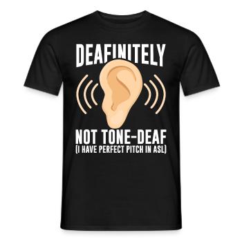 Deaf Pride Awareness ASL Gebärdensprache - Männer T-Shirt - Schwarz - Vorne - AI Model Male 178 light (178cm)