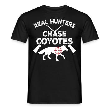Coyote Hunt Coyote Hunter Yote - Men's T-Shirt - black - Front - AI Model Male 178 light (178cm)