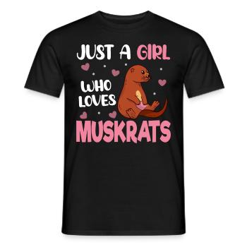 Retro Bisamratte - Männer T-Shirt - Schwarz - Vorne - AI Model Male 178 light (178cm)