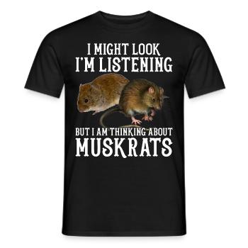 Rat musqué rétro - T-shirt homme - noir - Devant - AI Model Male 178 light (178cm)