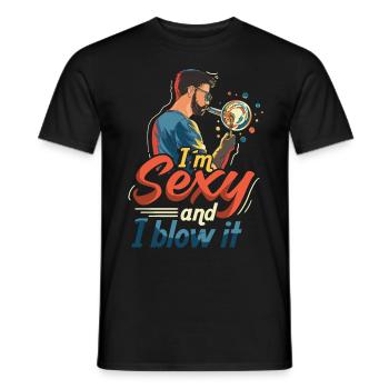 Glassblowing Glassforming Glassmaker Pride - Men's T-Shirt - black - Front - AI Model Male 178 light (178cm)