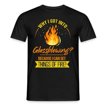 Glassblowing Glassforming Glassmaker Pride - Men's T-Shirt - black - Front - AI Model Male 178 light (178cm)