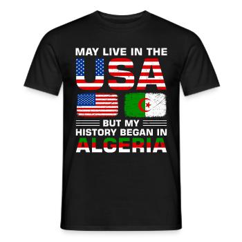 Usa flag America Algeria flag Algerian - Men's T-Shirt - black - Front - AI Model Male 178 light (178cm)
