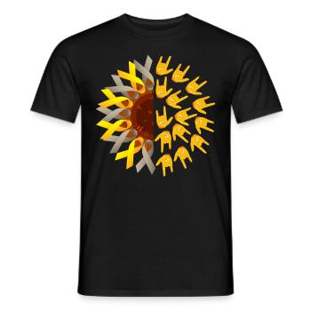 Gehörlosenstolz ASL - Männer T-Shirt - Schwarz - Vorne - AI Model Male 178 light (178cm)