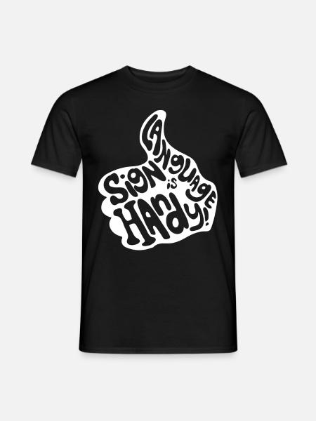 Deaf Pride Sign Language - Men's T-Shirt - black