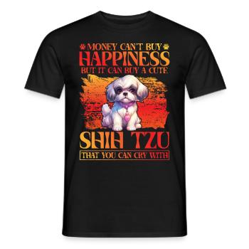 Shih Tzu Drôle de dicton - T-shirt homme - noir - Devant - AI Model Male 178 light (178cm)