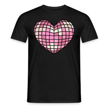 Dänische Pastell-Ästhetik Herz Disco Ball - Männer T-Shirt - Schwarz - Vorne - AI Model Male 178 light (178cm)