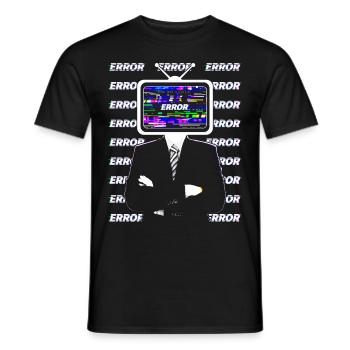 Weirdcore Ästhetik TV Kopfstörung - Männer T-Shirt - Schwarz - Vorne - AI Model Male 178 light (178cm)