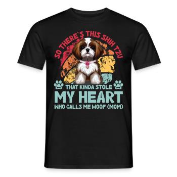 Shih Tzu Drôle de dicton - T-shirt homme - noir - Devant - AI Model Male 178 light (178cm)