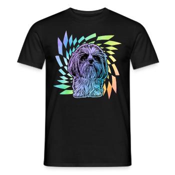 Shih Tzu - T-shirt homme - noir - Devant - AI Model Male 178 light (178cm)