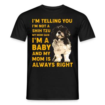 Shih Tzu - T-shirt homme - noir - Devant - AI Model Male 178 light (178cm)