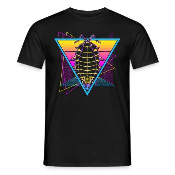 Isopods Retro Vaporwave - Men's T-Shirt - black - Front - AI Model Male 178 light (178cm)