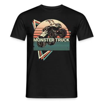 Monster Truck Retro - Men's T-Shirt - black - Front - AI Model Male 178 light (178cm)