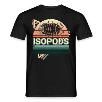 Isopods Retro Vaporwave - Men's T-Shirt - black - Front - AI Model Male 178 light (178cm)