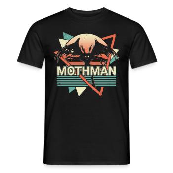 Mothman Crypto Cryptozoologie Rétro - T-shirt homme - noir - Devant - AI Model Male 178 light (178cm)