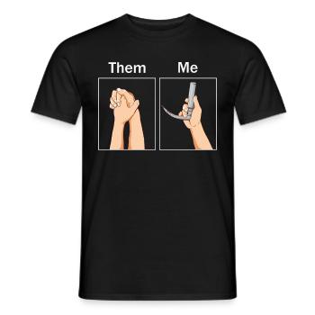 Funny anesthesiologist anesthesia laryngoscope - Men's T-Shirt - black - Front - AI Model Male 178 light (178cm)