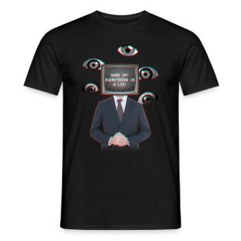 Weirdcore Ästhetische TV-Kopf-Augen - Männer T-Shirt - Schwarz - Vorne - AI Model Male 178 light (178cm)