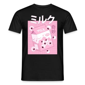 Weirdcore Ästhetisch Japanisch Kawaii Niedlich Mil - Männer T-Shirt - Schwarz - Vorne - AI Model Male 178 light (178cm)