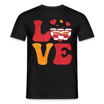 Bier-Pong-Trinkspiel Rote Becher - Männer T-Shirt - Schwarz - Vorne - AI Model Male 178 light (178cm)