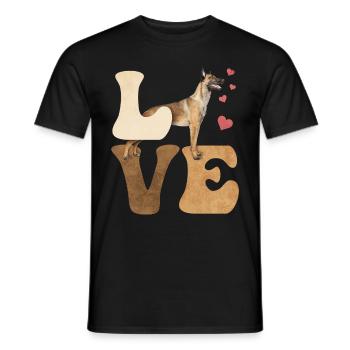 Belgischer Malinois Hund - Männer T-Shirt - Schwarz - Vorne - AI Model Male 178 light (178cm)