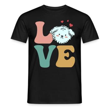 Bichon Frise Hund - Männer T-Shirt - Schwarz - Vorne - AI Model Male 178 light (178cm)