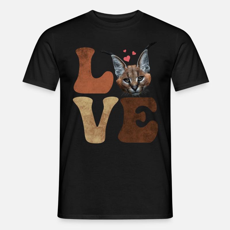Großer Floppa Karakal Katze Meme - Männer T-Shirt - Schwarz