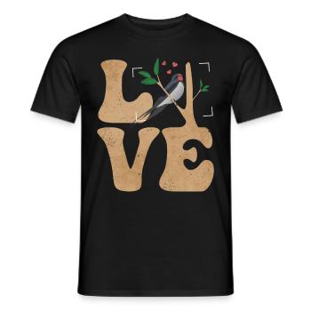 Photographie d’oiseaux Photographe d’oiseaux - T-shirt homme - noir - Devant - AI Model Male 178 light (178cm)