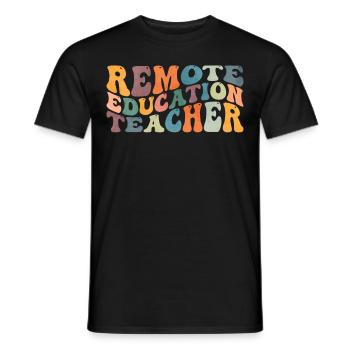 Groovy Enseignement à distance Enseignant Formation à distance - T-shirt homme - noir - Devant - AI Model Male 178 light (178cm)
