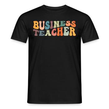 Groovy Business Teacher - Men's T-Shirt - black - Front - AI Model Male 178 light (178cm)